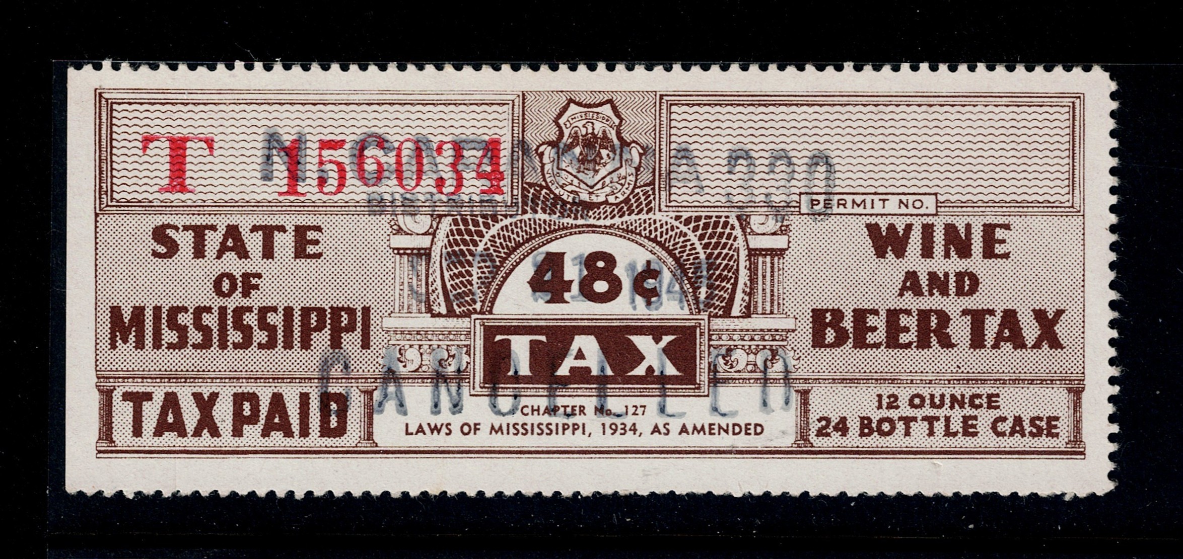 MS beer/wine BW74 48c U VF (T)