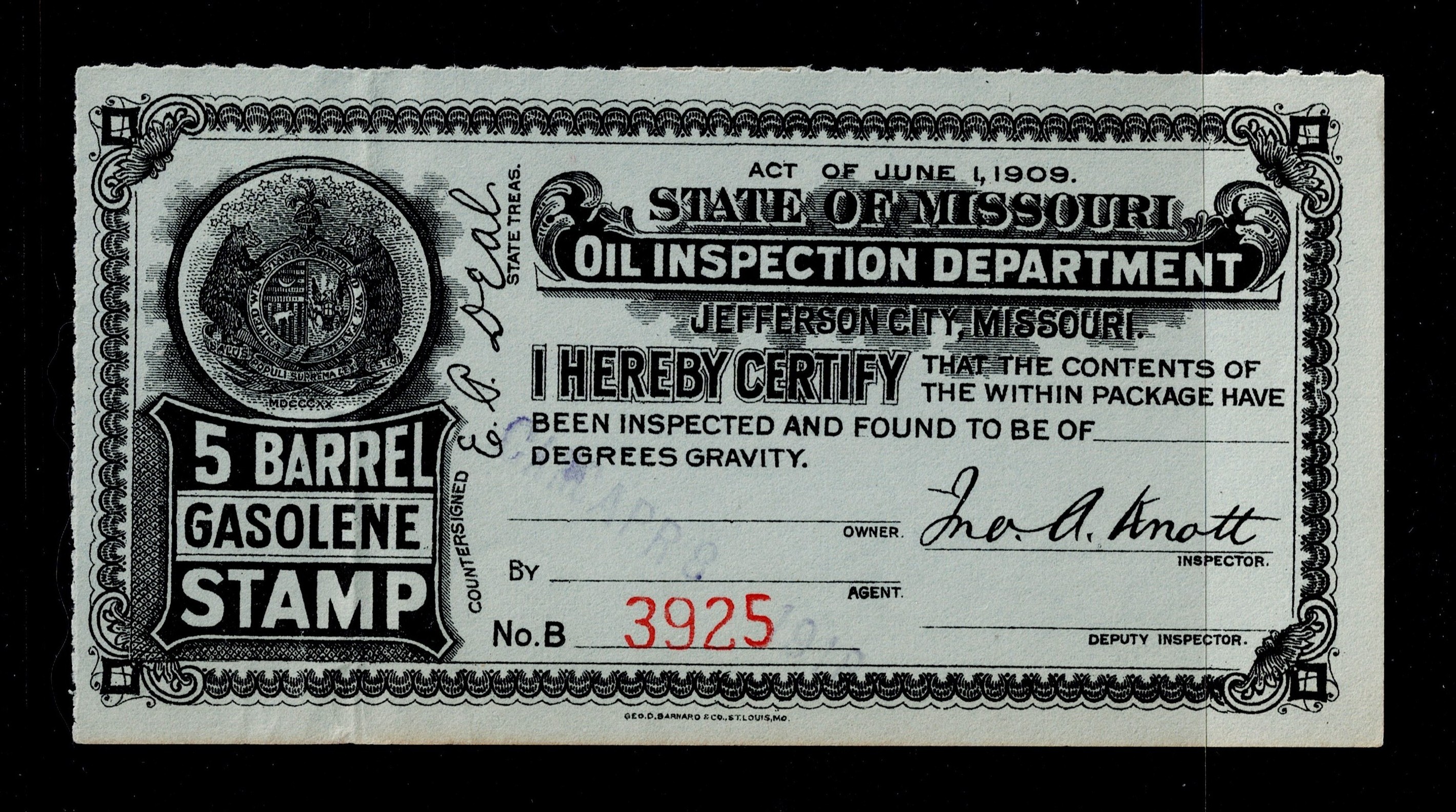 MO gasoline G34 5 bbl. U VF