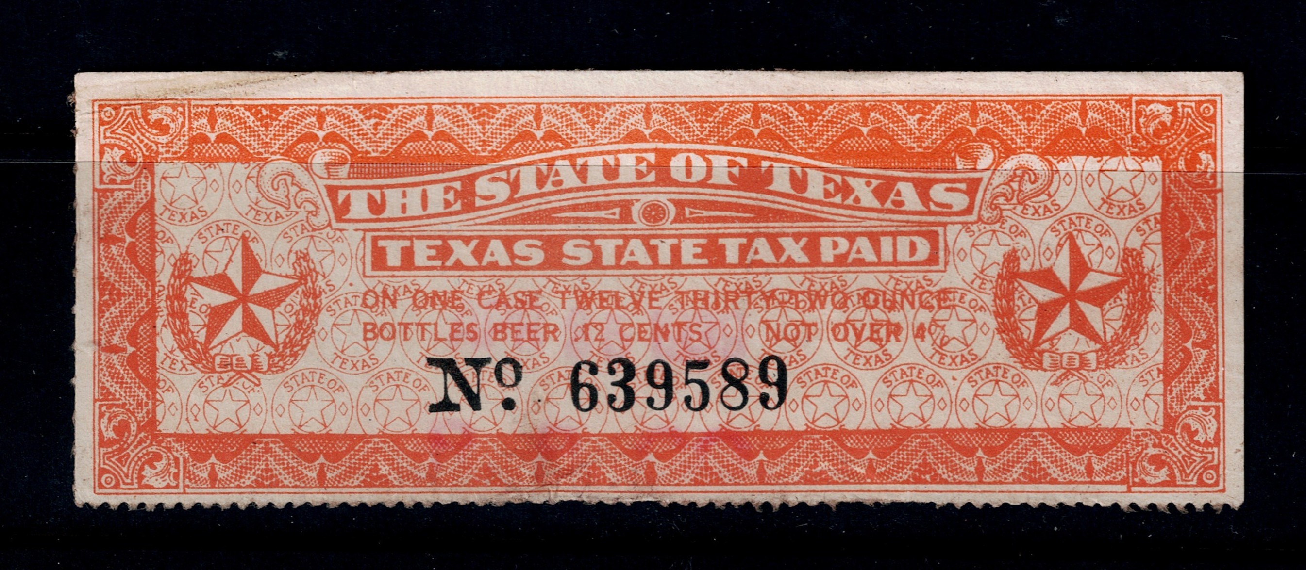 TX beer B37 .12c U F-VF