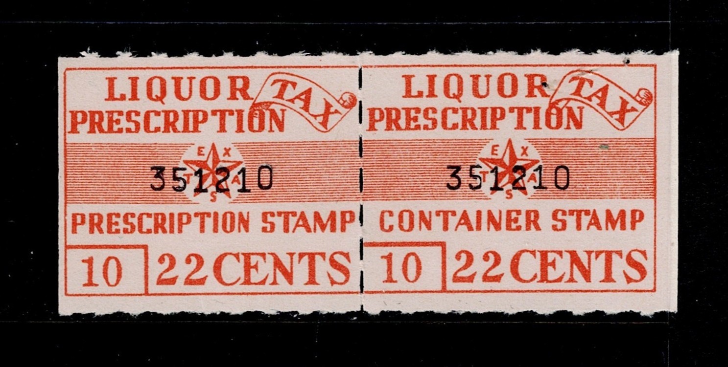 TX liquor prescription PL1 22c MNG F-VF