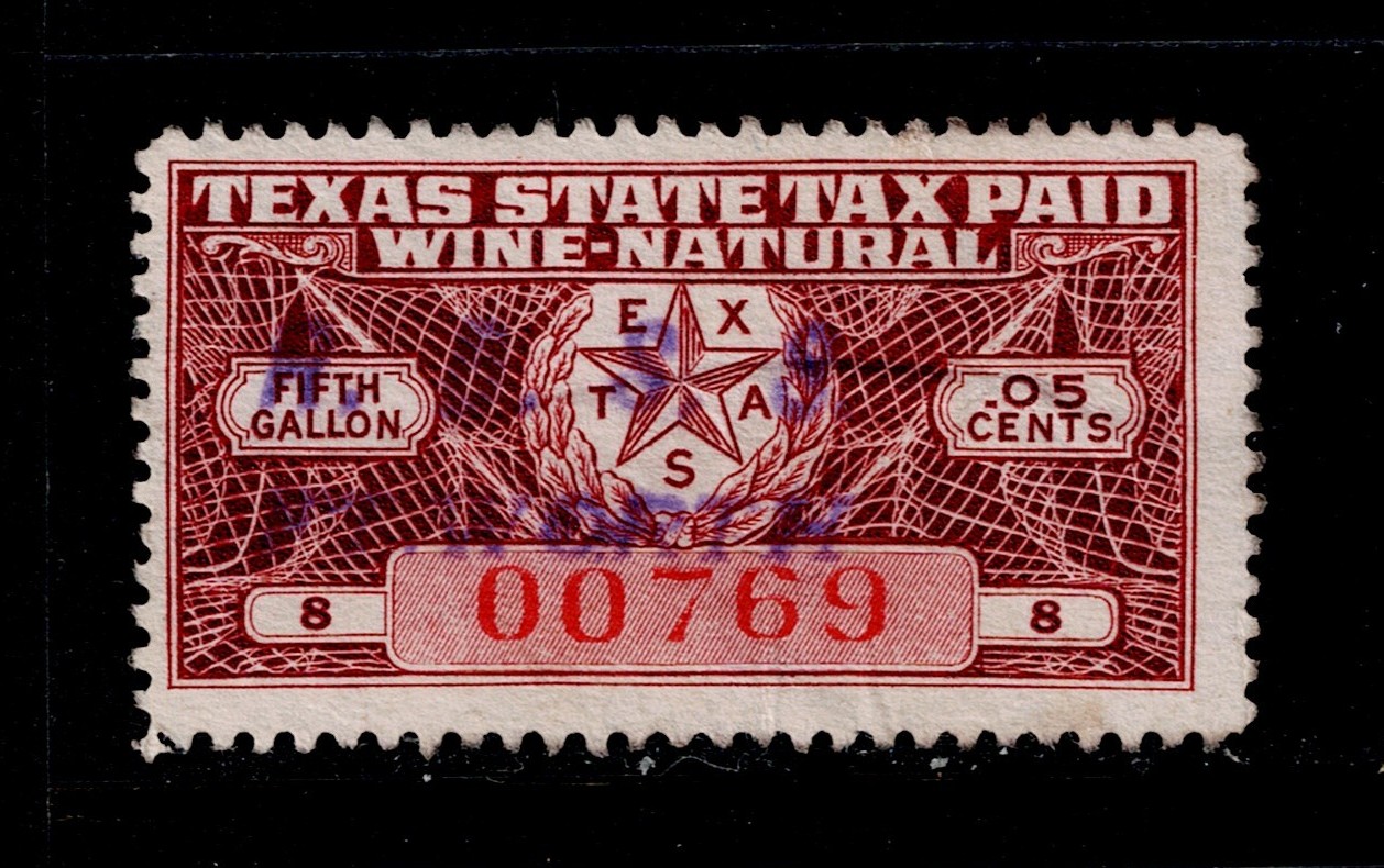TX wine W33 .05c U VF