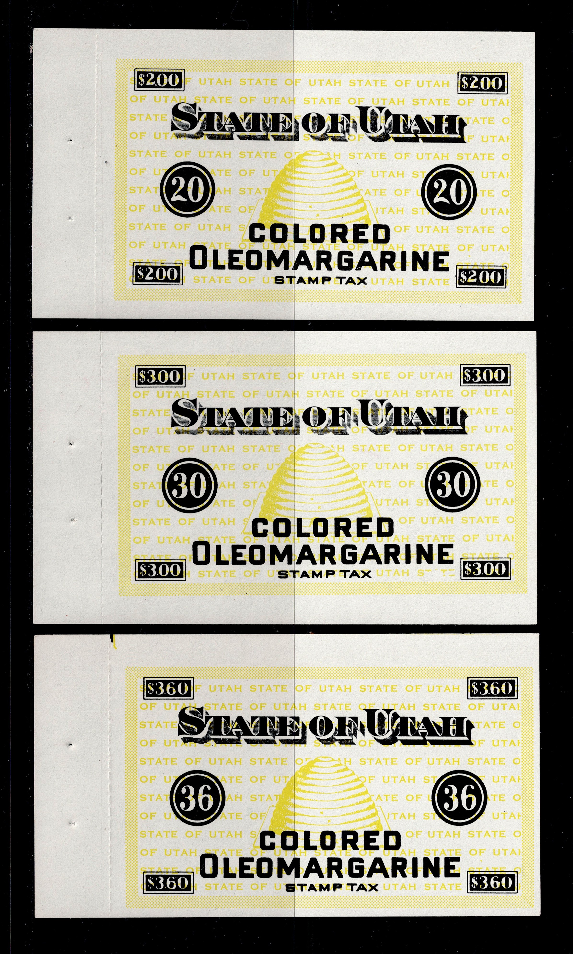 UT oleomargarine OL17-OL19 $2 - $3.60 MLH VF, OL18 NH