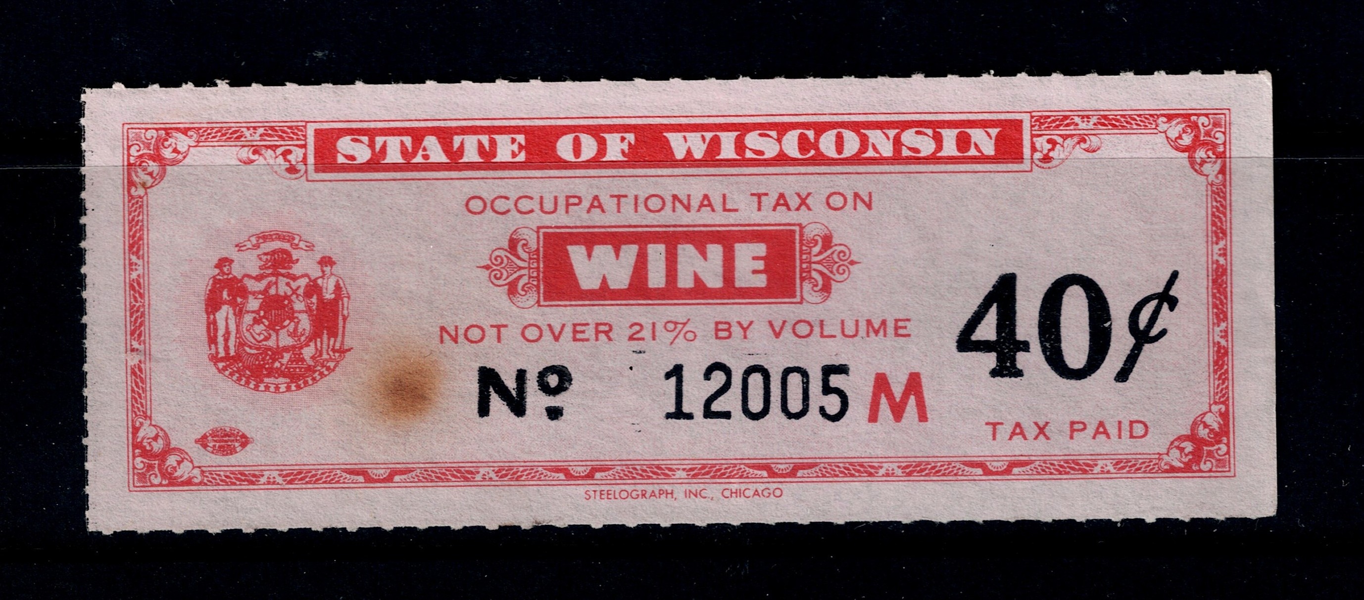 WI wine W61 40c U VF