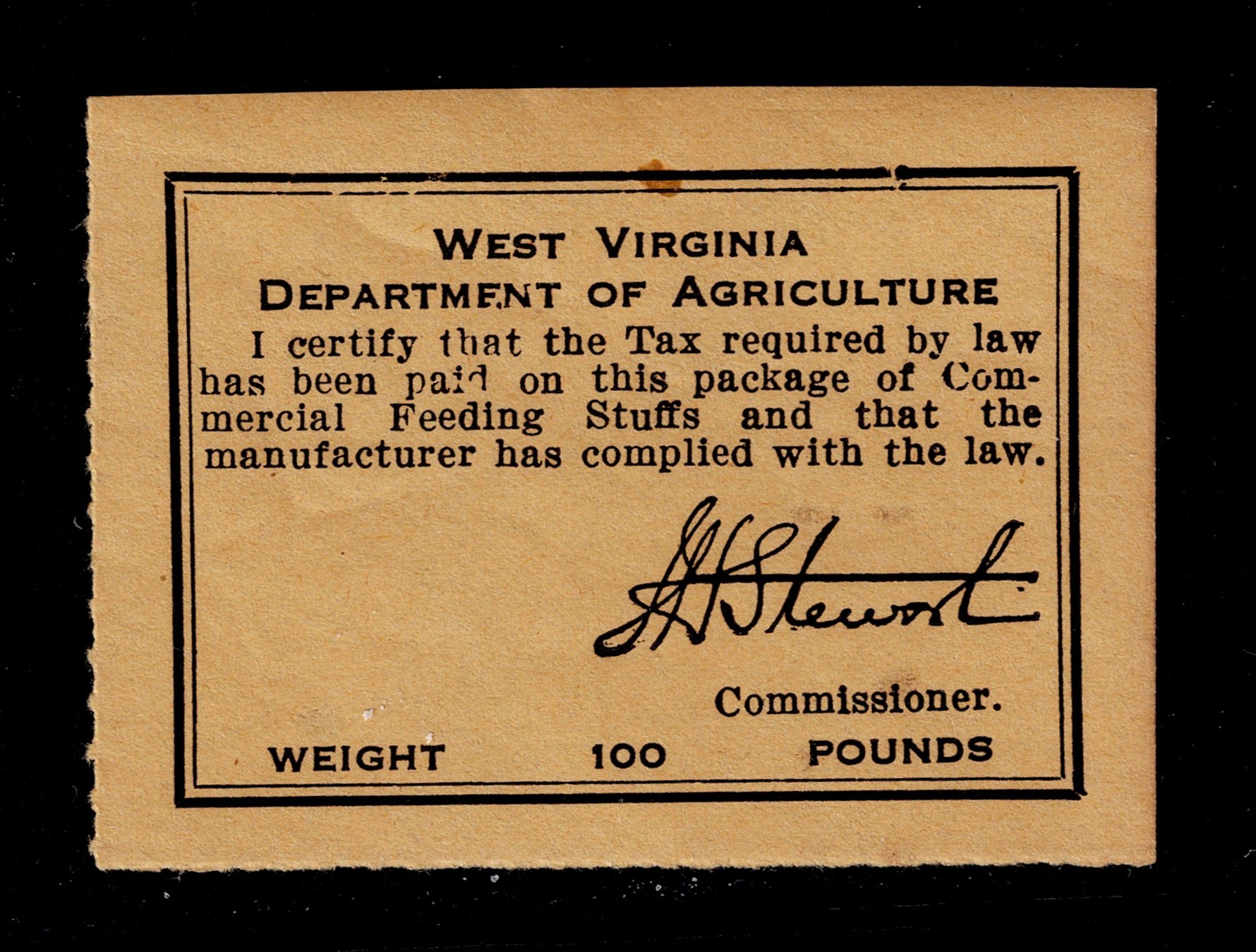 WV feed FE3 100 lbs. MLH VF