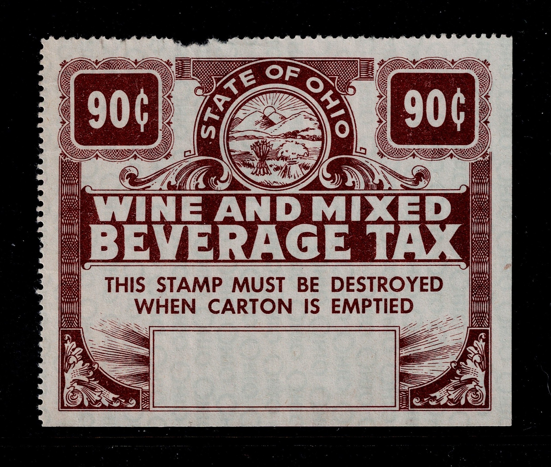 OH wine WL79 90c MNG VF perf 12, pp at top