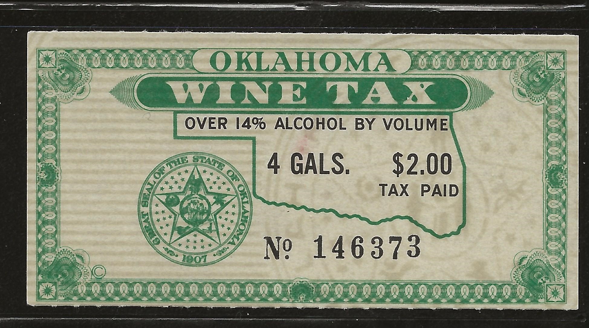 OK wine W34a $2 MNH VF