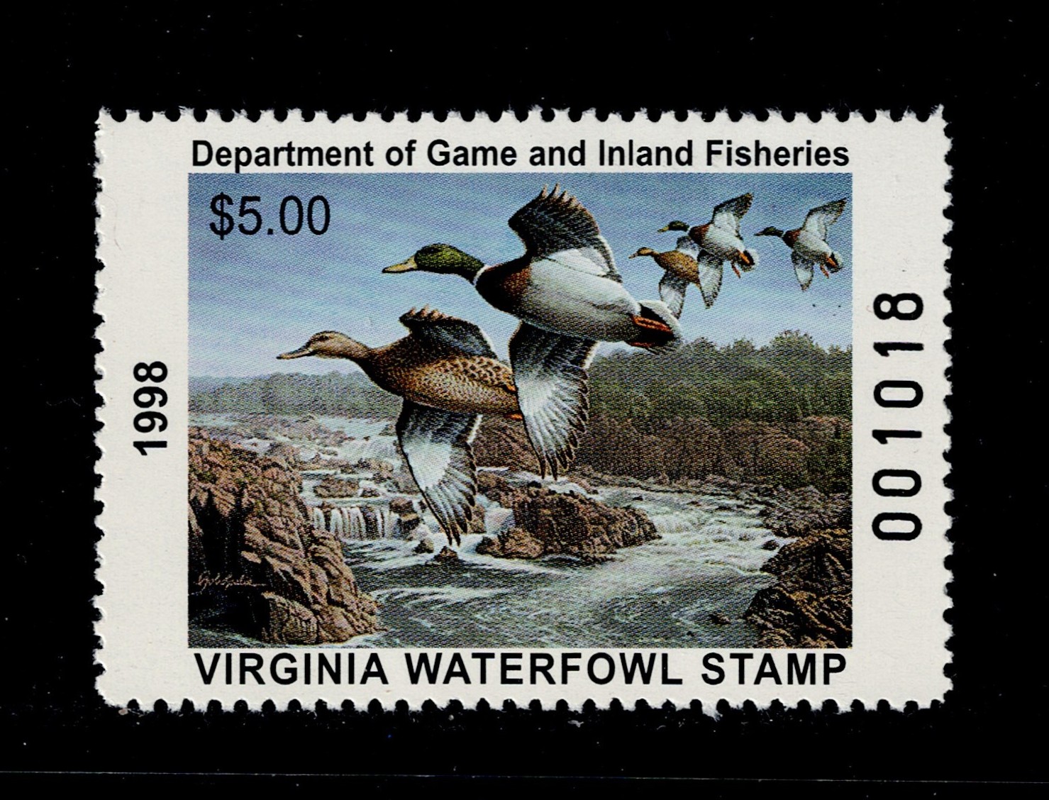VA waterfowl W10 $5 MNH VF, 1997