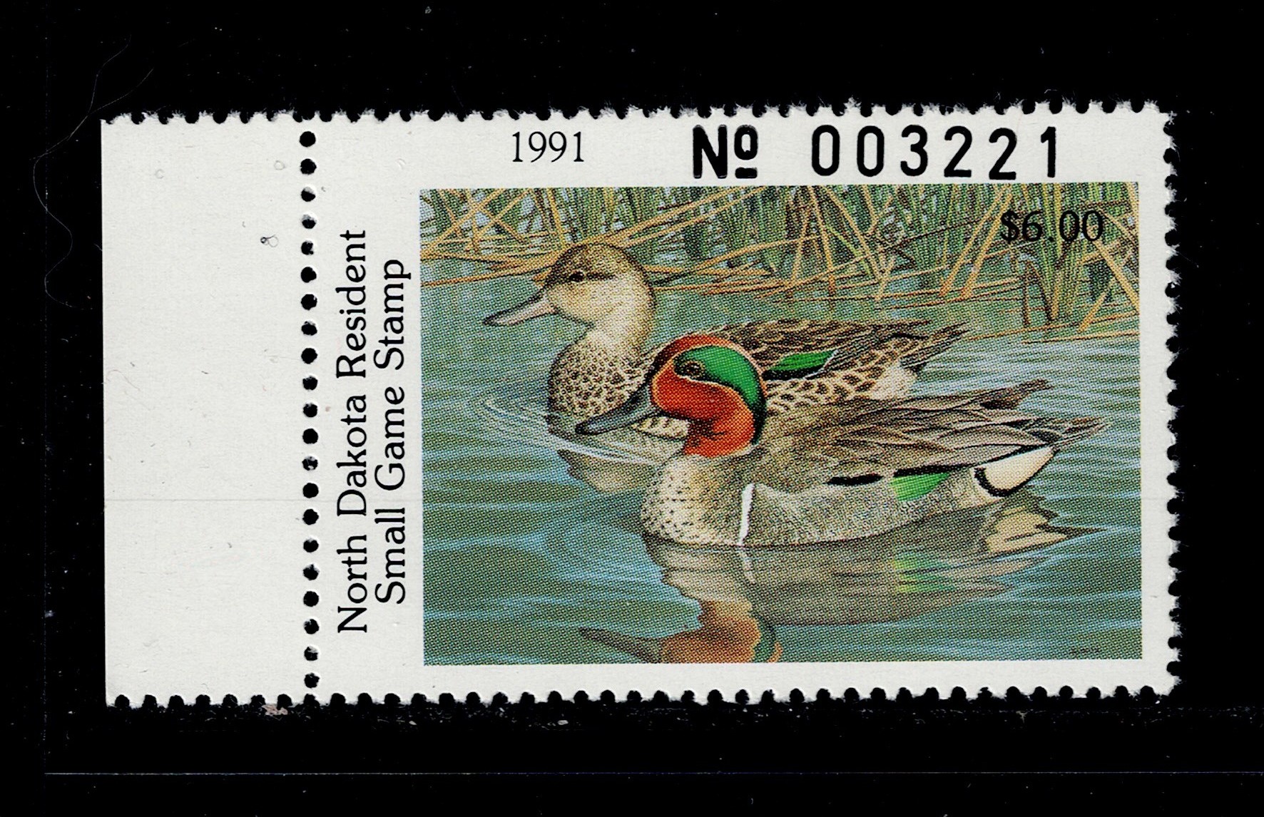 ND waterfowl small game habitat SGHB25 $6 MNH VF, 1991
